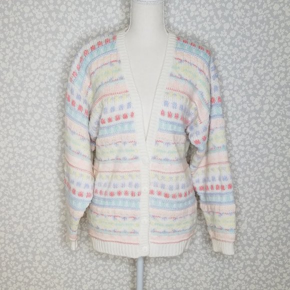 Vintage One Step Up Button Cardigan Sweater - Picture 1 of 9